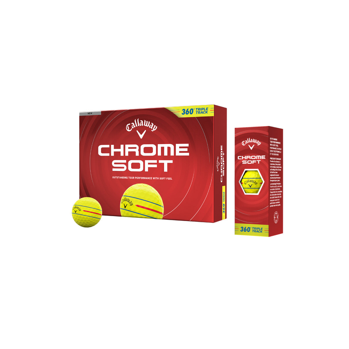 Callaway Chrome Soft Triple Track 360 Grad Golfball mit Logo bedrucken gelb