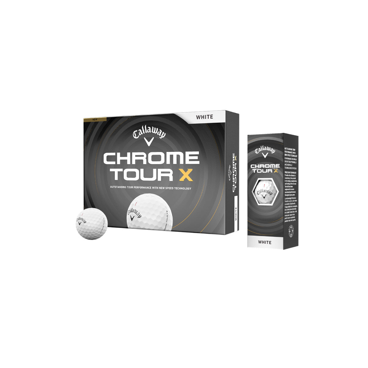 Callaway Chrome Tour X Golfball mit Logo bedrucken weiss