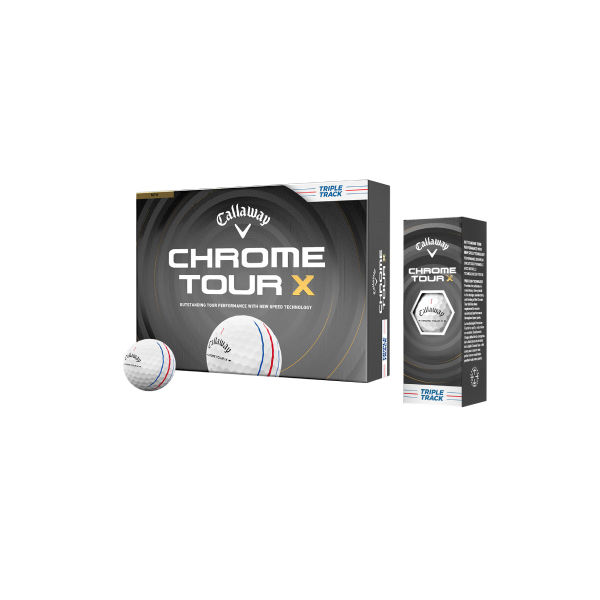 Callaway Chrome Tour X Triple Track Golfball mit Logo bedrucken weiss