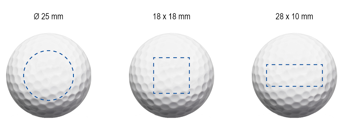 Golfball bedrucken - wie groß Druckfläche? Personalisierte Golfbälle